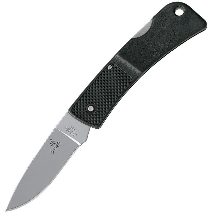 Gerber 6009 L.S.T. Lockback Folding Pocket Drop Point Blade Knife With Stainless Black Lightweight Handles 3 Gerber 6009 L.S.T. Lockback Folding Pocket Drop Point Blade Knife With Stainless Black Lightweight Handles