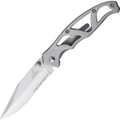 Gerber 8447 Paraframe II Framelock Folding Pocket Surgical Stainless Knife With Stainless Skeletonized Handles