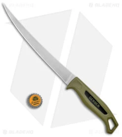 Gerber Ceviche Fillet Fixed Blade Knife Green Polymer (9" Stonewash) -Gerber Gerber Ceviche Fillet Fixed Blade 9in Green SW BHQ 145774 jr bottlecap