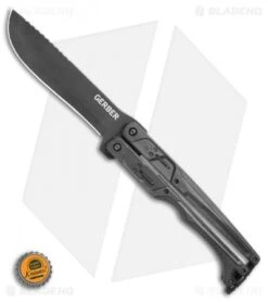 Gerber Doubledown QuadLock Folding Machete Knife Black (6.8" Black) 11 Gerber Doubledown QuadLock Folding Machete Knife Black (6.8" Black) -Gerber Gerber Doubledown QuadLock Knife Black 6.75 Black 30 001530N BHQ 105512 LS Bottlecap