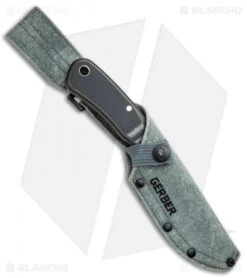 Gerber Downwind Drop Point Fixed Blade Knife Black (4.3" Satin) 30-001816 8 Gerber Downwind Drop Point Fixed Blade Knife Black (4.3" Satin) 30-001816 -Gerber Gerber Downwind DP Fixed Black Satin BHQ 120848 jr sheath