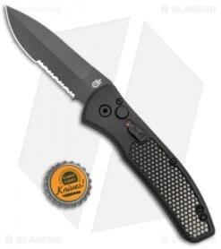 Gerber Empower Automatic Knife Black Armor Grip Serrated (3.25" Black) 30-001636 9 Gerber Empower Automatic Knife Black Armor Grip Serrated (3.25" Black) 30-001636 -Gerber Gerber Empower Auto Black Armor Grip Serr Black BHQ 112130 jr bottlecap