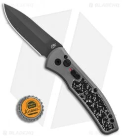 Gerber Empower Automatic Knife Gray/Black Armor Grip (3.25" Black) 30-001325N -Gerber Gerber Empower Gray Black Black Armor Grip Black BHQ 81304 er bottlecap