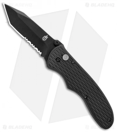Gerber FAST Draw Tanto Knife Assisted Opening (3" Black Serr) 3 Gerber FAST Draw Tanto Knife Assisted Opening (3" Black Serr)