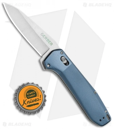 Gerber Highbrow Assisted Opening Knife Blue Aluminum (3.3" Satin) 30-001639 6 Gerber Highbrow Assisted Opening Knife Blue Aluminum (3.3" Satin) 30-001639 - Image 4