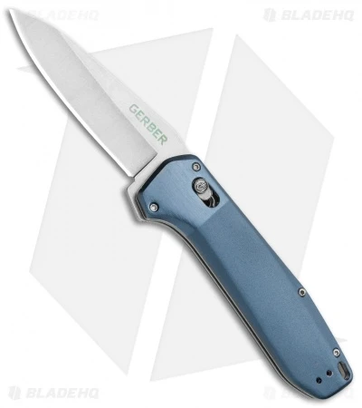 Gerber Highbrow Assisted Opening Knife Blue Aluminum (3.3" Satin) 30-001639 3 Gerber Highbrow Assisted Opening Knife Blue Aluminum (3.3" Satin) 30-001639