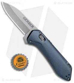 Gerber Highbrow Compact A/O Spring Assisted Knife Blue (2.8" Stonewash) -Gerber Gerber Highbrow Compact A O SA Blue SW 30 001520N BHQ 94151 jr bottlecap