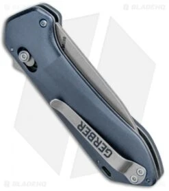 Gerber Highbrow Compact A/O Spring Assisted Knife Blue (2.8" Stonewash) -Gerber Gerber Highbrow Compact A O SA Blue SW 30 001520N BHQ 94151 jr side