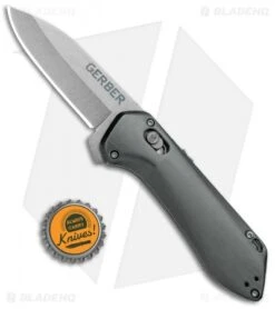 Gerber Highbrow Compact A/O Spring Assisted Knife Gray (2.8" Stonewash) -Gerber Gerber Highbrow Compact A O SA Gray SW 30 001518N BHQ 94148 jr bottlecap