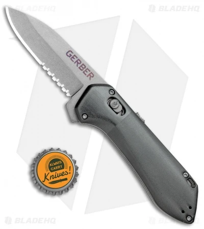 Gerber Highbrow Compact A/O Spring Assisted Knife Gray (2.8" Stonewash Serr) 6 Gerber Highbrow Compact A/O Spring Assisted Knife Gray (2.8" Stonewash Serr) - Image 4