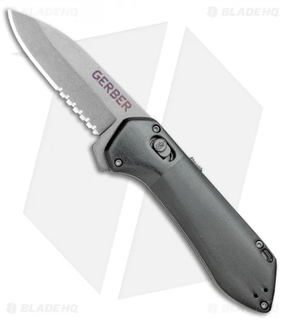 Gerber Highbrow Compact A/O Spring Assisted Knife Gray (2.8" Stonewash Serr) 3 Gerber Highbrow Compact A/O Spring Assisted Knife Gray (2.8" Stonewash Serr)