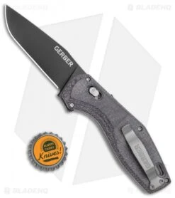 Gerber Hyperflip Assisted Opening Knife Black/Gray Micarta (3.4" Blk) 30-001852 9 Gerber Hyperflip Assisted Opening Knife Black/Gray Micarta (3.4" Blk) 30-001852 -Gerber Gerber Hyperflip Assisted Opening Black Gray Micarta Black BHQ 120840 jr bottlecap