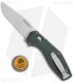 Gerber Hyperflip Assisted Opening Knife Olive Green Micarta (3.4" PVD) 30-001853 -Gerber Gerber Hyperflip Assisted Opening Olive Green Micarta Black BHQ 120841 jr bottlecap