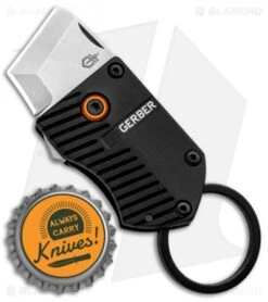 Gerber Key Note Compact Key Chain Knife Black Aluminum (1" Satin) -Gerber Gerber Key Note Compact Key Chain Black Aluminum Satin 30 001691 BHQ 94213 jr bottlecap