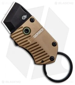 Gerber Key Note Compact Key Chain Knife Tan Aluminum (1" Black)