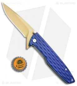 Gerber One-Flip Liner Lock Knife Blue Aluminum (3.2" Gold) 30-001354 -Gerber Gerber One Flip LL Blue Alum Gold 30 001354 BHQ 67405 jr bottlecap 2