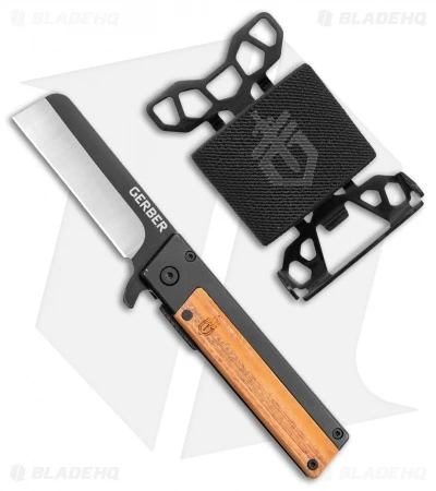 Gerber Quadrant Flipper Frame Lock Knife Bamboo + Barbill Wallet Clam Pack 3 Gerber Quadrant Flipper Frame Lock Knife Bamboo + Barbill Wallet Clam Pack