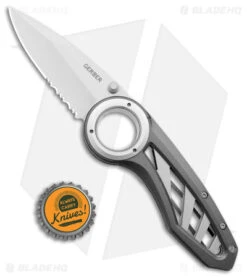 Gerber Remix Liner Lock Knife Gray Aluminum (3" Bead Blast) G41969 -Gerber Gerber Remix LL Gray Aluminum BB Serr BHQ 53962 jr bottlecap