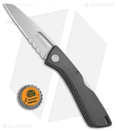Gerber Shark Belly Lock Back Knife Gray GFN (3.2" Satin Serr) 31-003216 6 Gerber Shark Belly Lock Back Knife Gray GFN (3.2" Satin Serr) 31-003216 - Image 4