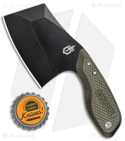 Gerber Tri-Tip Mini Cleaver Fixed Blade Knife Green (2" Black) 6 Gerber Tri-Tip Mini Cleaver Fixed Blade Knife Green (2" Black) - Image 4