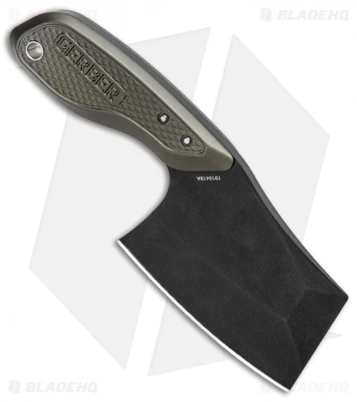 Gerber Tri-Tip Mini Cleaver Fixed Blade Knife Green (2" Black) 4 Gerber Tri-Tip Mini Cleaver Fixed Blade Knife Green (2" Black) - Image 2