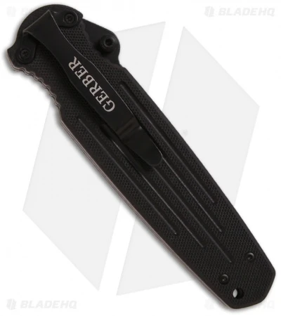 Gerber Covert Spring Assisted Knife Drop Point (3.75" Black Serr) 22-41966 4 Gerber Covert Spring Assisted Knife Drop Point (3.75" Black Serr) 22-41966 - Image 2