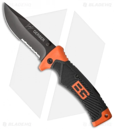 Gerber Bear Grylls Liner Lock Knife + Sheath (3.6" Gray Serr) 31-000752 3 Gerber Bear Grylls Liner Lock Knife + Sheath (3.6" Gray Serr) 31-000752