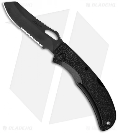 Gerber E-Z Out DPSF Lockback Knife (3.5" Black Serr) 22-01648G 3 Gerber E-Z Out DPSF Lockback Knife (3.5" Black Serr) 22-01648G