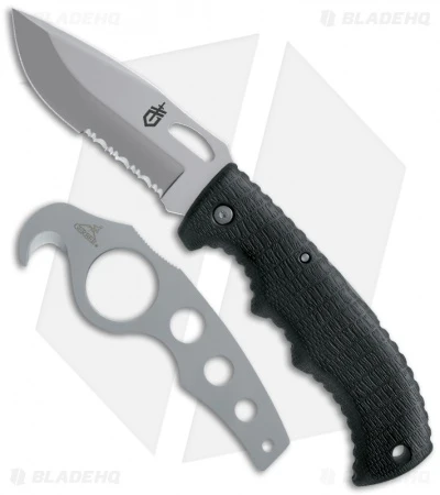 Gerber Gator II Lockback W/ Sheath & Gut Hook (3.62" Bead Blast Serr) 41417 3 Gerber Gator II Lockback W/ Sheath & Gut Hook (3.62" Bead Blast Serr) 41417