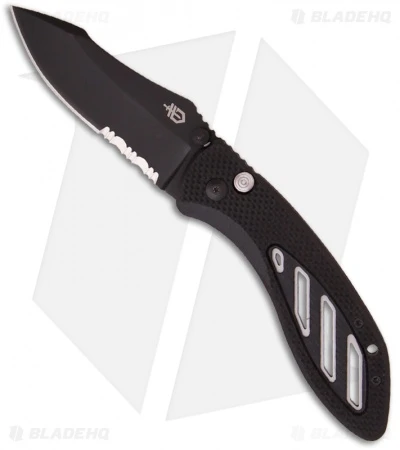Gerber Instant Assisted Opening Knife (3.18" Black Serr) AO 3 Gerber Instant Assisted Opening Knife (3.18" Black Serr) AO