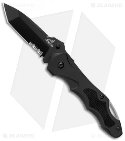 Gerber Kiowa Folding Tactical Knife Tanto (3" Black Serr) 3 Gerber Kiowa Folding Tactical Knife Tanto (3" Black Serr)