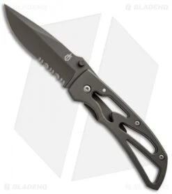 Gerber Powerframe Clip Point Frame Lock Knife (3" Gray Serr) 22-41964