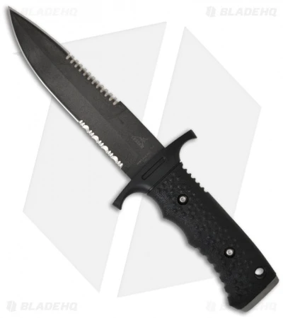 Gerber Silver Trident Knife Watson-Harsey Fixed Blade (Black Double SER) 06995 3 Gerber Silver Trident Knife Watson-Harsey Fixed Blade (Black Double SER) 06995